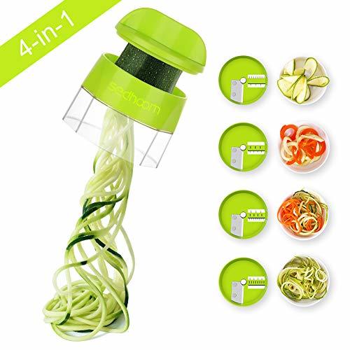 Beauty Sedhoom Cortador de Verdura 4 en 1 Rallador de Verduras Calabacin Pasta