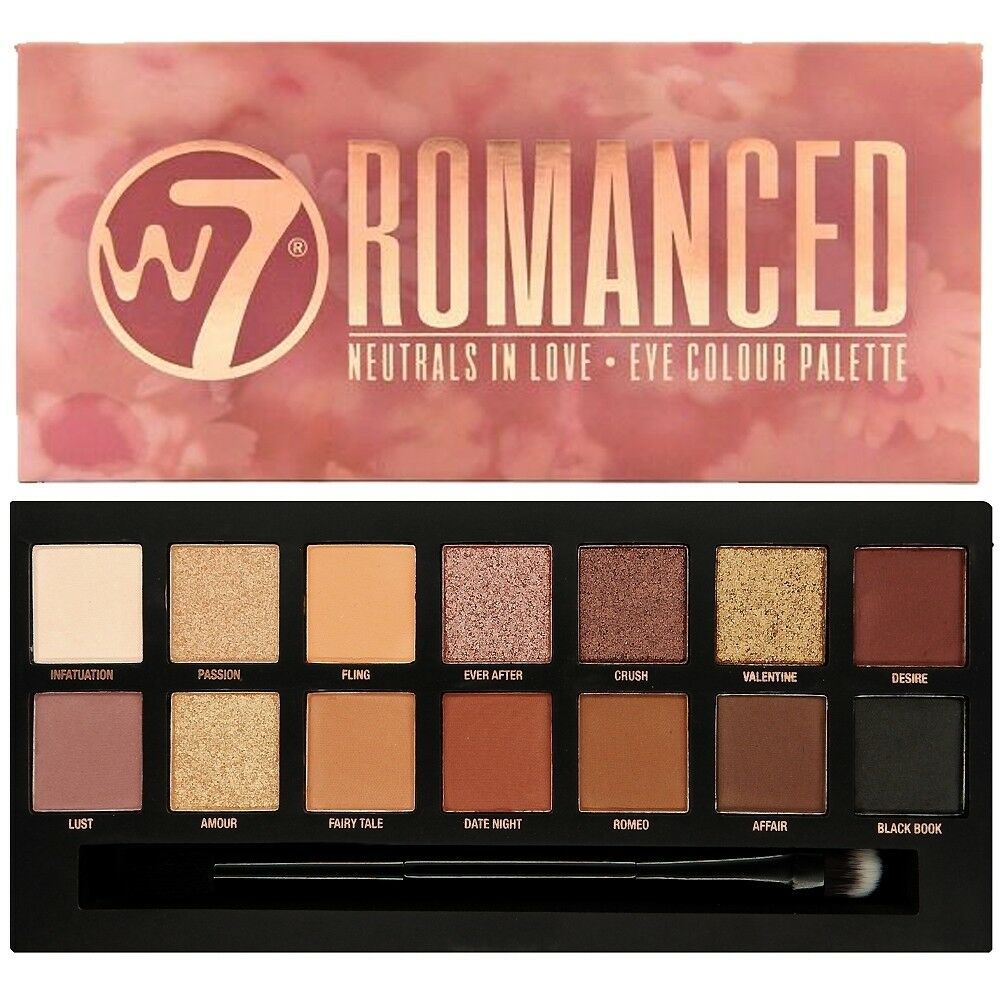 W7 Neutrales Romance Enamorado 14 Color Ojos Paleta Sombra Tonos Melocotón