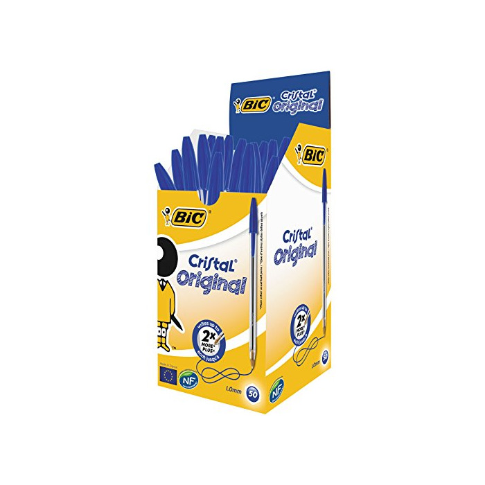 BIC Cristal Original - Caja de 50 unidades, bolígrafos punta media