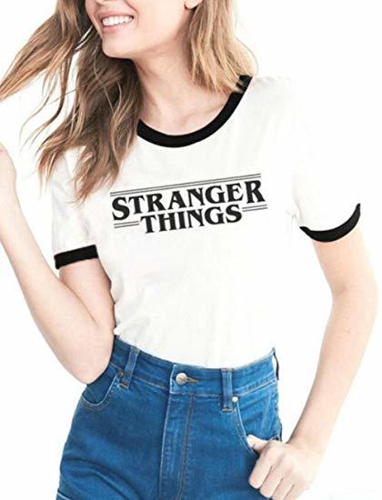 Moda Shirt Ringer Tee Stranger Things Camiseta Mejores Amigas Best Friend Impresión T-Shirt