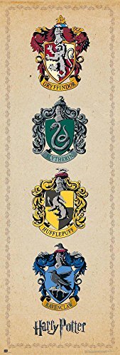 Póster de puerta Harry Potter - Escudos de Armas de las Casas