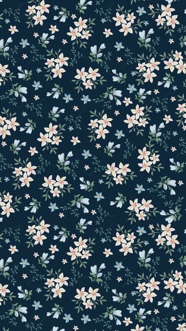 Fashion Wallpaper florido fundo azul escuro 