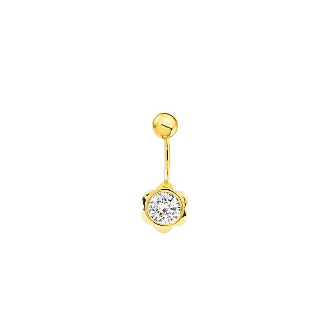 Product Piercing Oro Ombligo flor con circonita 7 mm