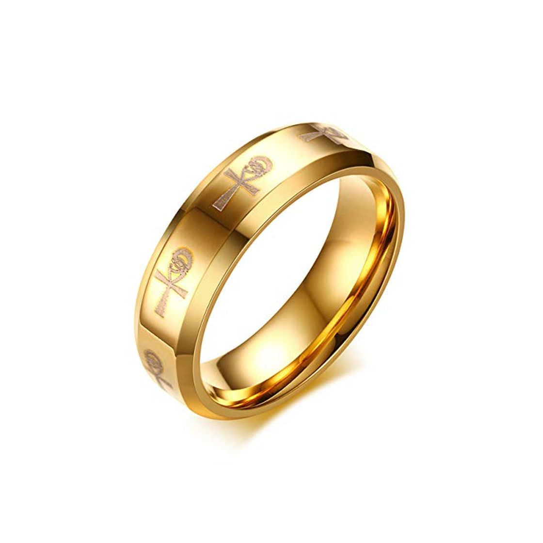 Social Ankh De Hombres Anillo Cruz Egipcia Con Horus Ojo Religioso Acero Inoxidable Hombre Joyería Anel Aneis Masculinos Accesorio 9 Oro