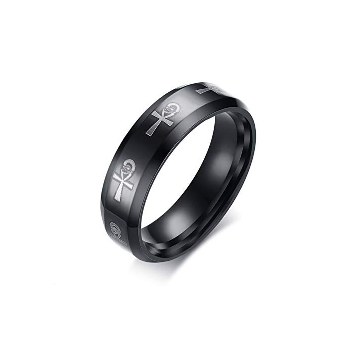 Social Ankh De Hombres Anillo Cruz Egipcia Con Horus Ojo Religioso Acero Inoxidable Hombre Joyería Anel Aneis Masculinos Accesorio 10 Negro