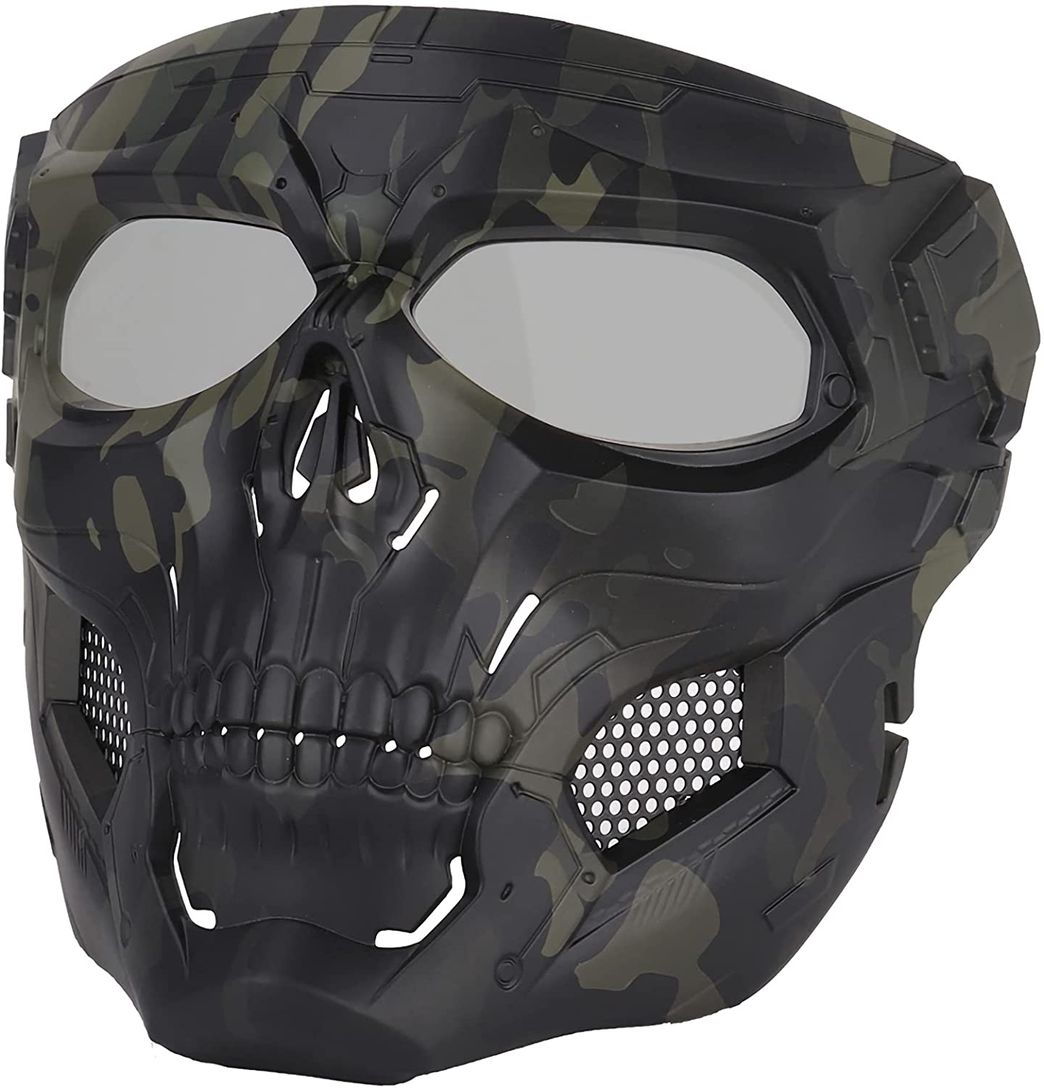 Fitness Sensong Máscara de paintball con gafas de protección, máscara táctica de calavera,