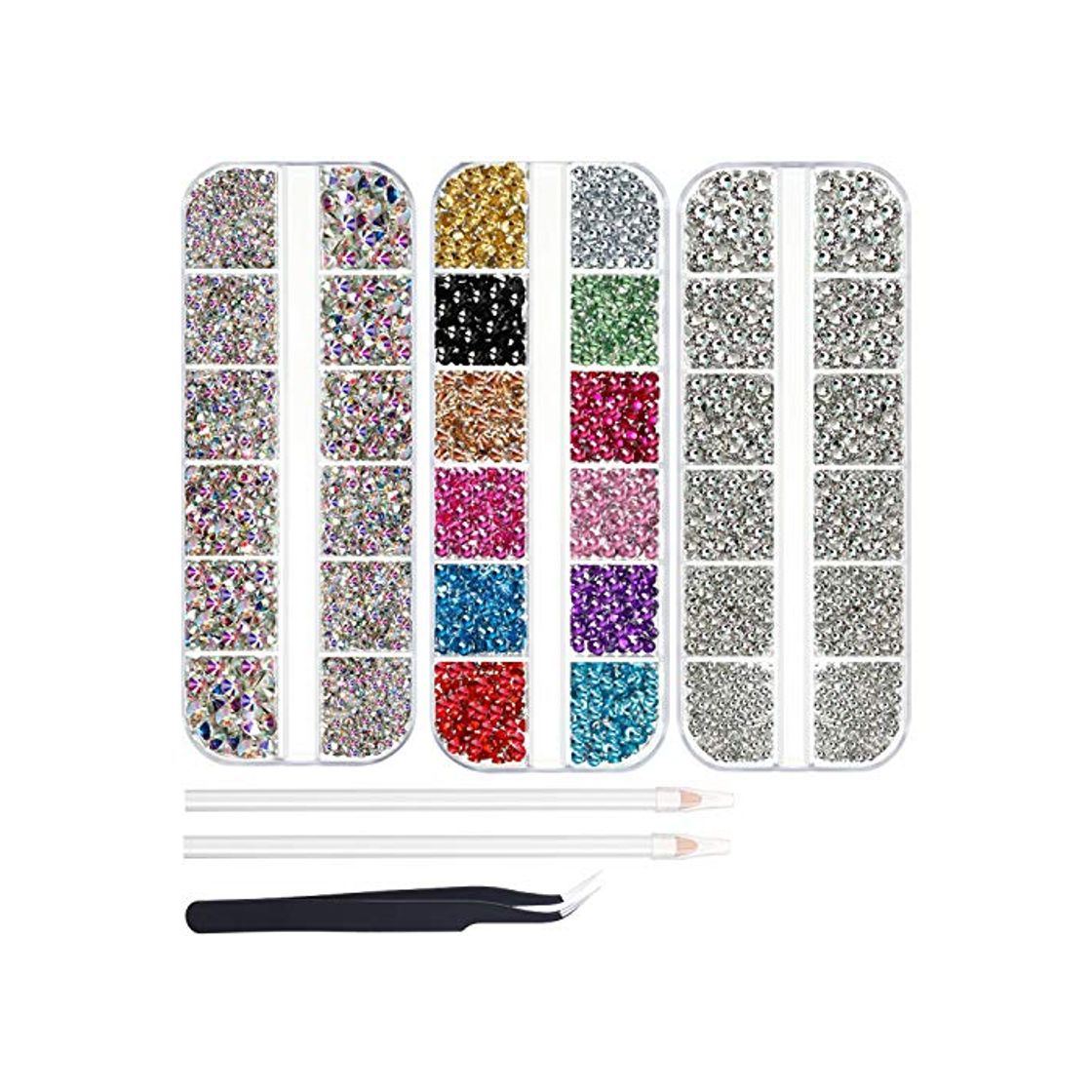 Producto Crystal Nail Art Rhinestone Nails Rhinestone Accesorios Uñas Nail Sequins Crystal Flat Rhinestone Rhinestone Rhinestone Rhinestone Dispensing Plumas Y Pinzas Para La Decoración De Uñas