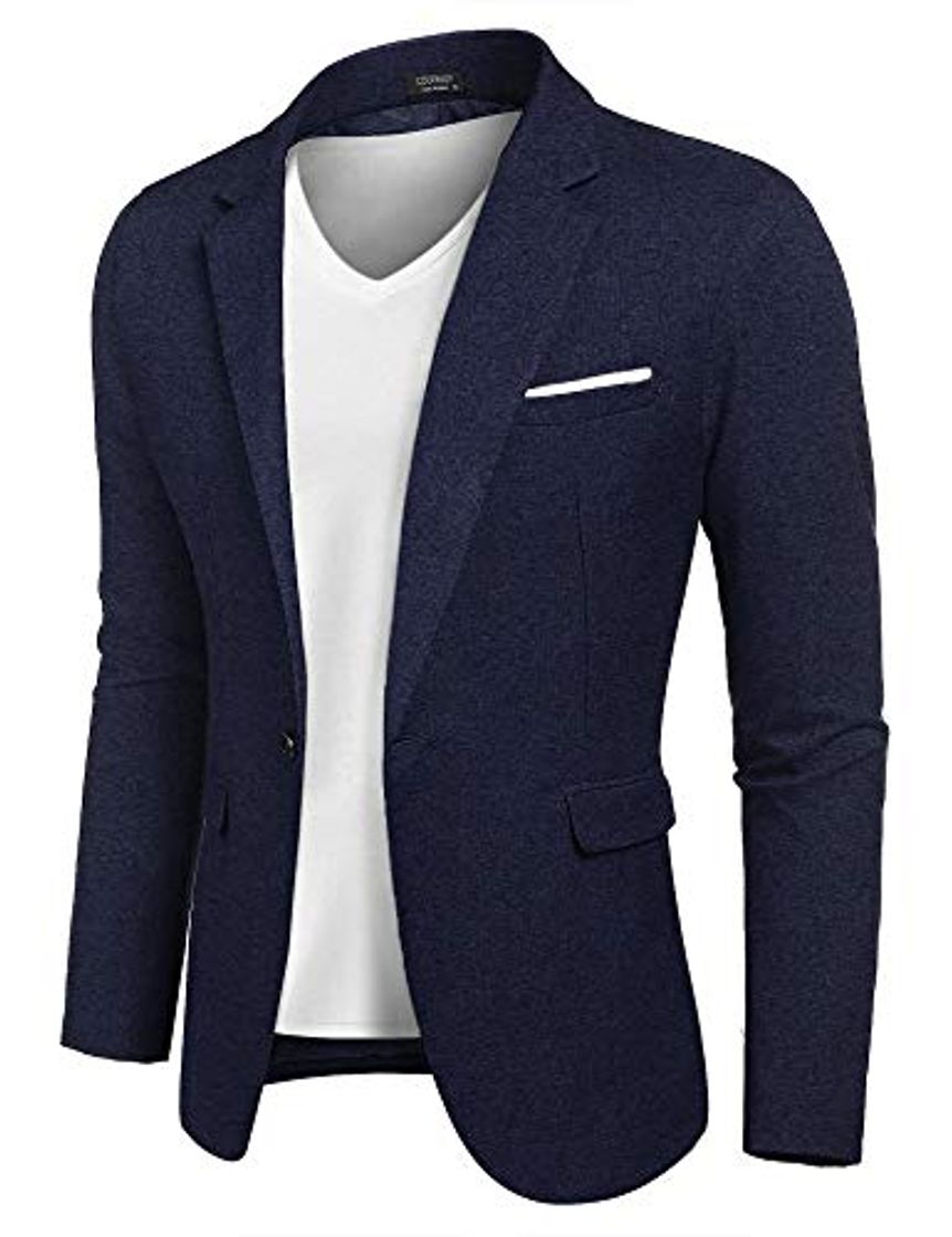 Fashion MAXMODA Blazer Hombre Slim Fit Chaqueta Blazer Casual Botón Armada