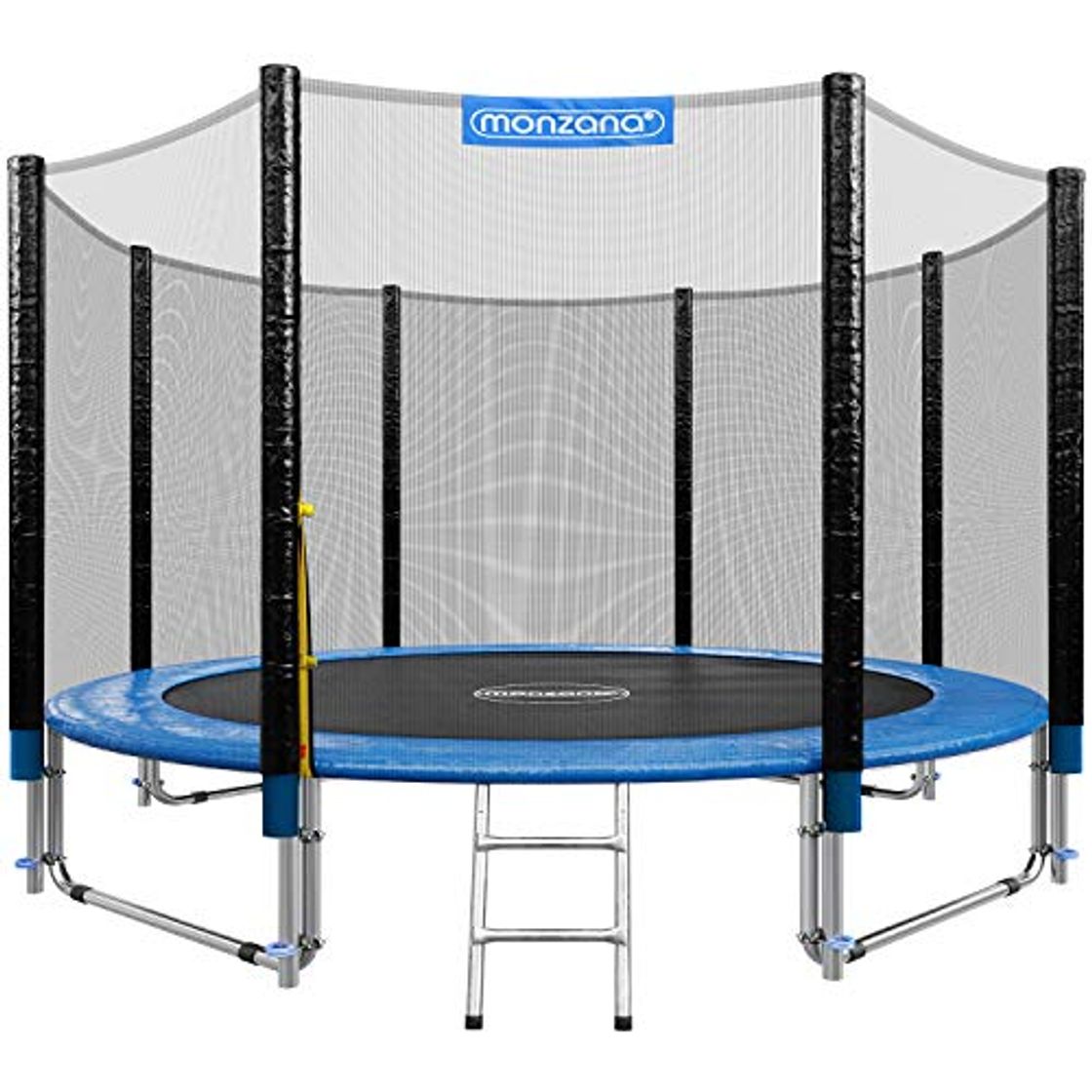 Products Monzana Trampolín de 305 cm Cama elástica Negro y Azul con Red de Seguridad y Escalera Juego Deporte Exterior jardín