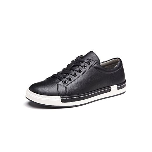 Zapatos de Cordones para Hombre Conducción Zapatillas Cuero Casual Shoes Attività Commerciale Sneakers Negro 41