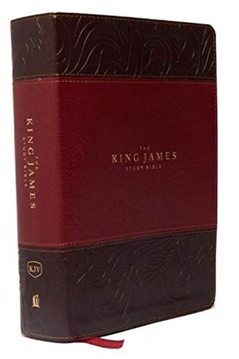 KJV, The King James Study Bible, Leathersoft, Burgundy, Thumb Indexed, Red Letter,