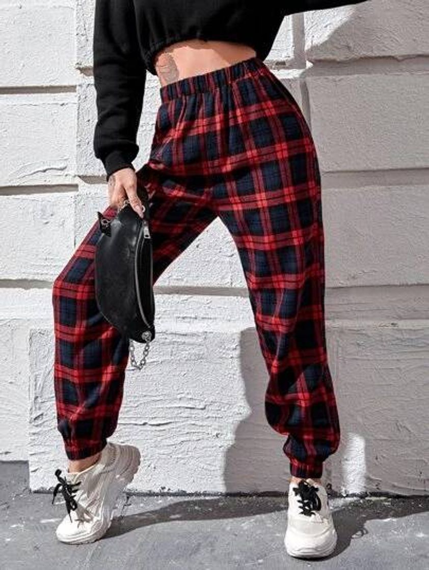 Social calça xadrez vermelho 🔴