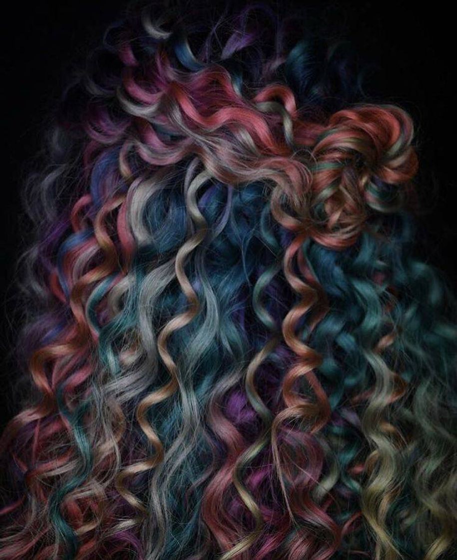 Moda Cabelo colorido cacheadinho 🌈