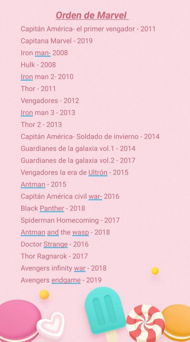 Moda Este es el orden de las películas Marvel - Cronología MCU