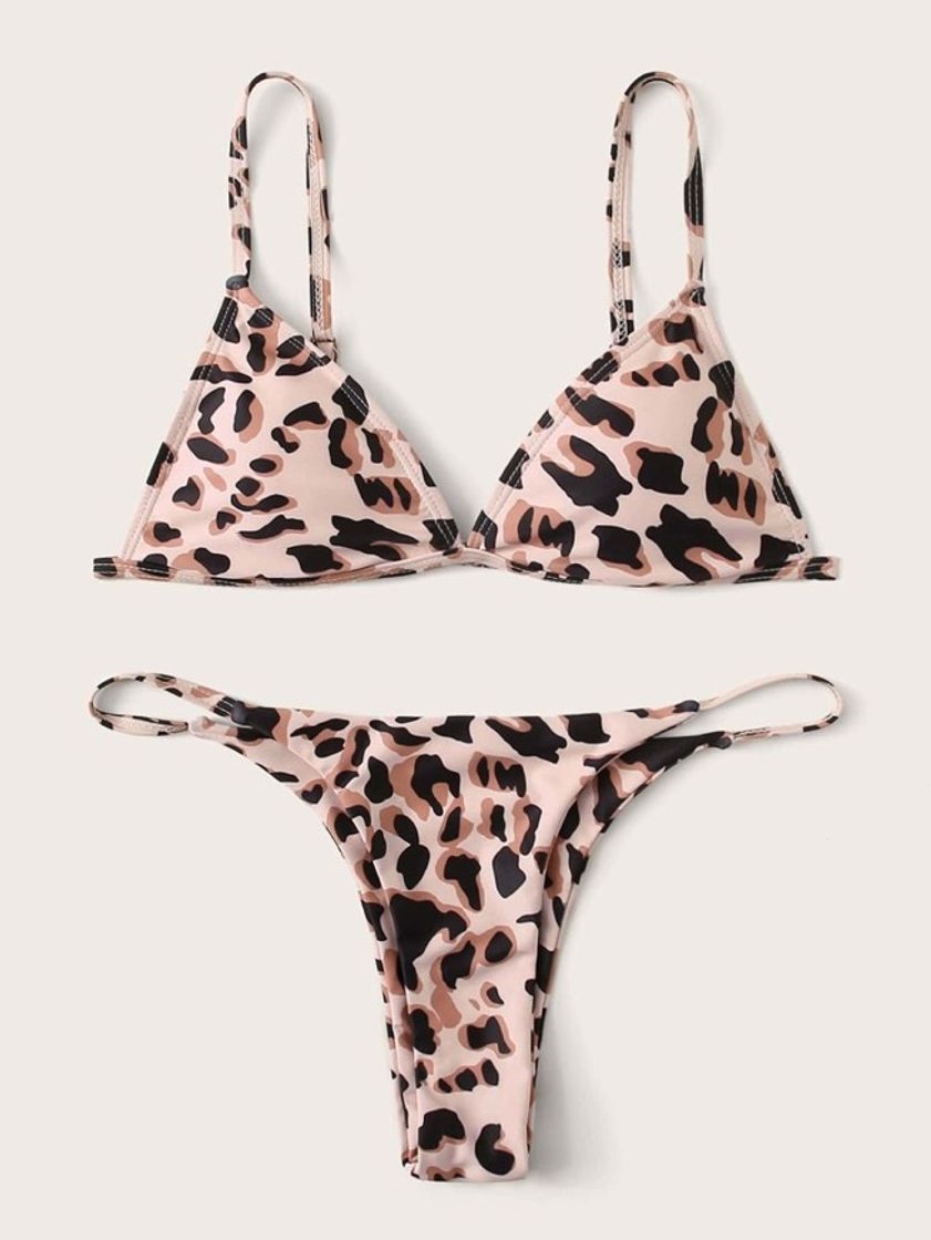 Moda Shein bikini animal print 