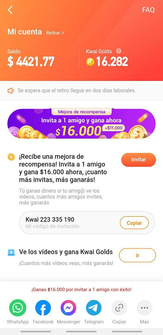 Social Kwai app para ganar dinero solo viendo videos e invitando 