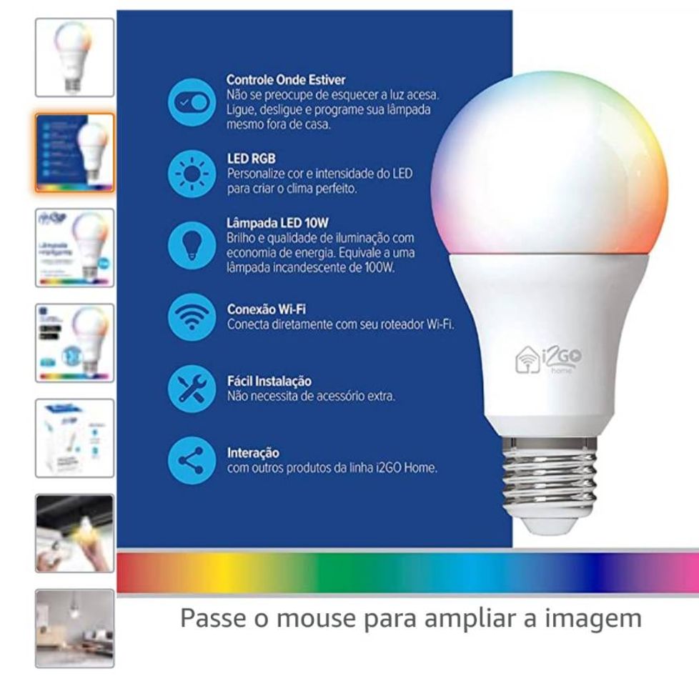 Fashion Lâmpada Inteligente Smart Lamp I2GO Home Wi-Fi LED 10W 