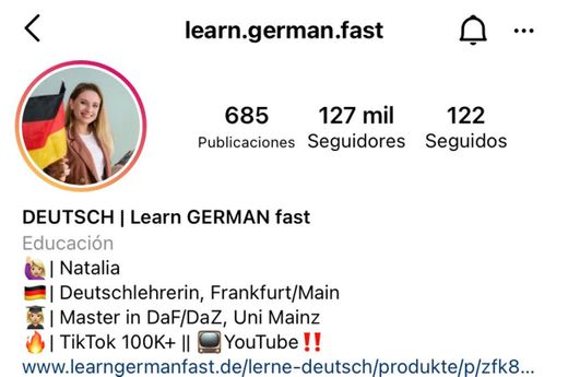 Página de Instagram para aprender alemán 