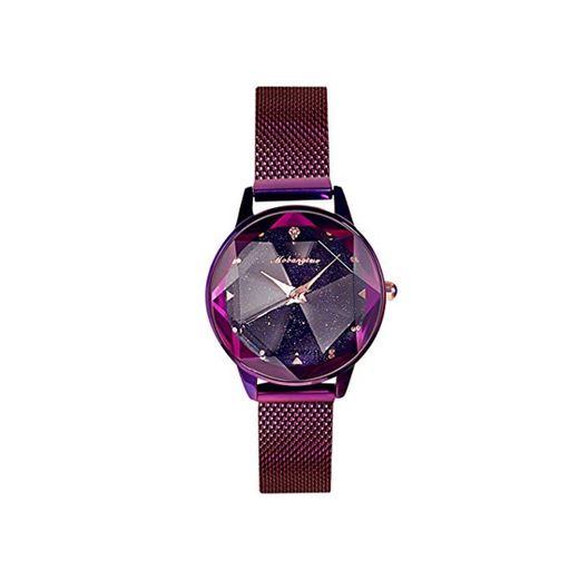 RORIOS Mujer Relojes de Pulsera Brillante Cielo Estrellado Dial Mesh Band Relojes de Mujer Women Watches