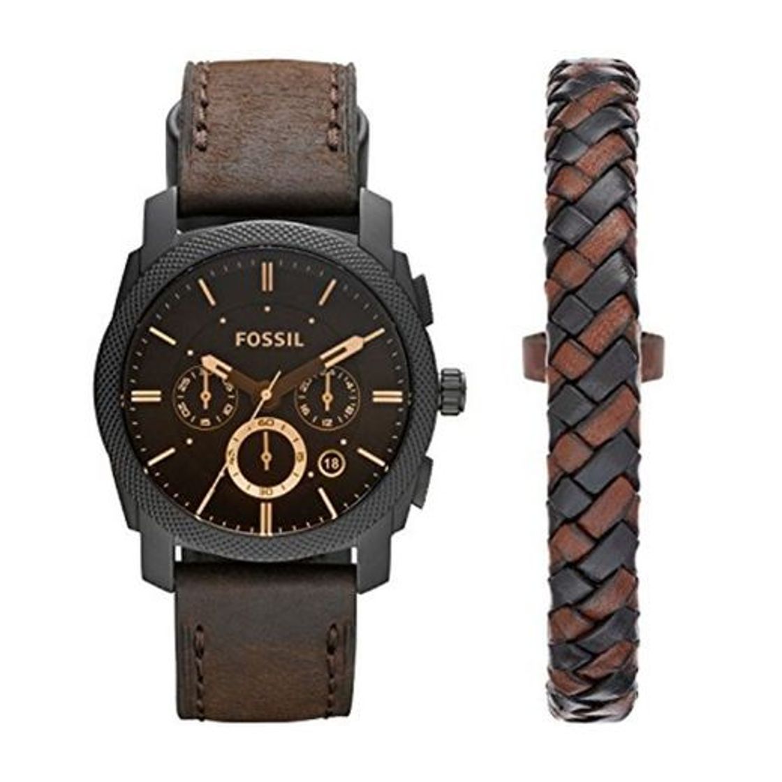 Productos Fossil Reloj Cronógrafo para Hombre de Cuarzo con Correa en Cuero FS5251SET