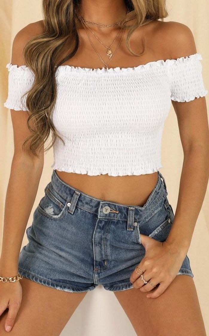 Social Cropped lastex branco perfeito 
