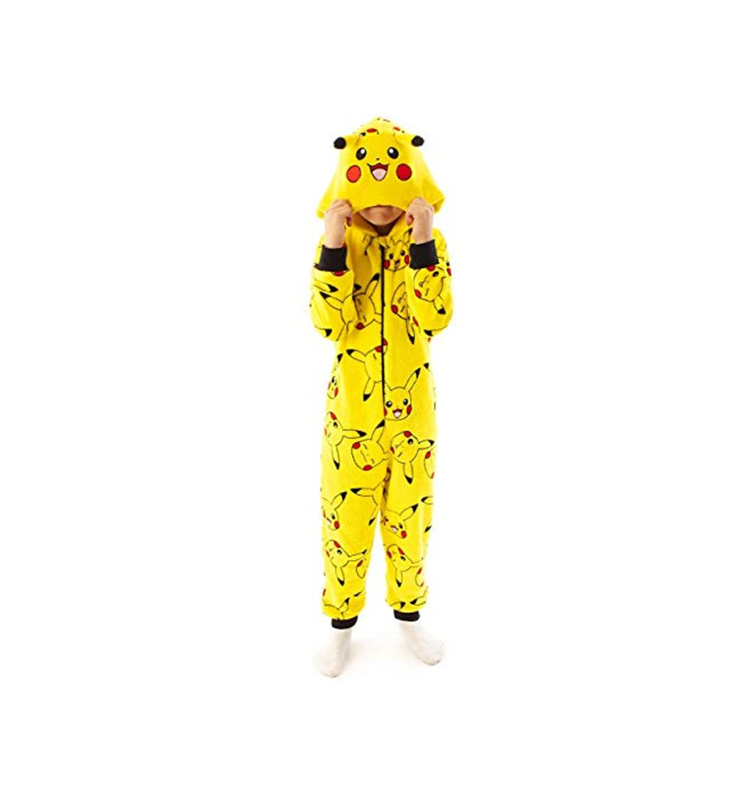 Social Pokèmon Traje los oídos Pikachu Amarillo 3D Onesie de los niños del sueño