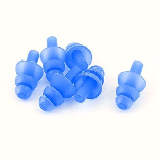DealMux Silicone Natação macia Earplug Impermeável Protector 3 Pares azuis