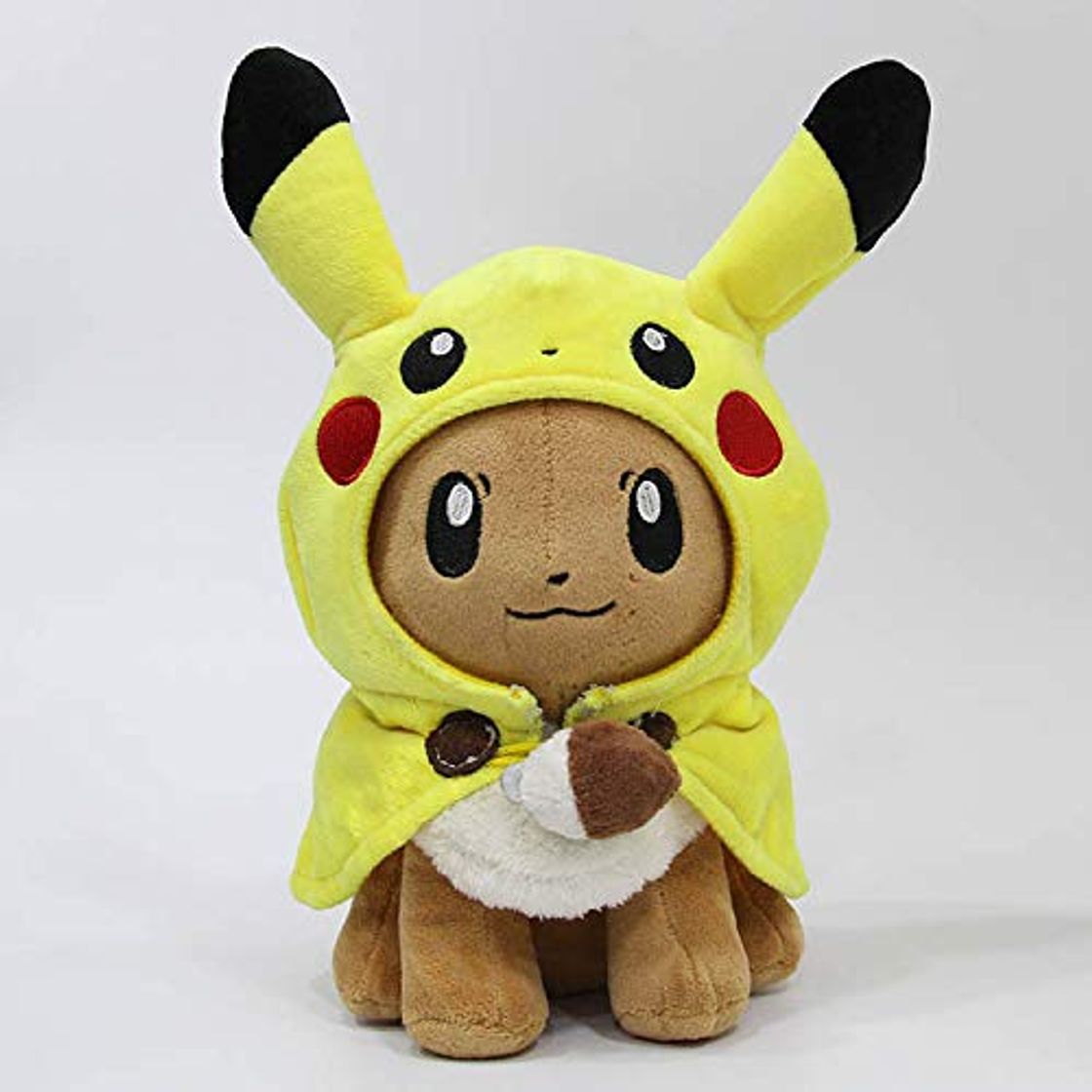 Social SKYLULU 30cm Pocket Animals Pikachao Cosplay Eevee Gengar Muñecas de Peluche Eevee con Capa Cos Pikach Toy Kids Gift Ibrahimovic