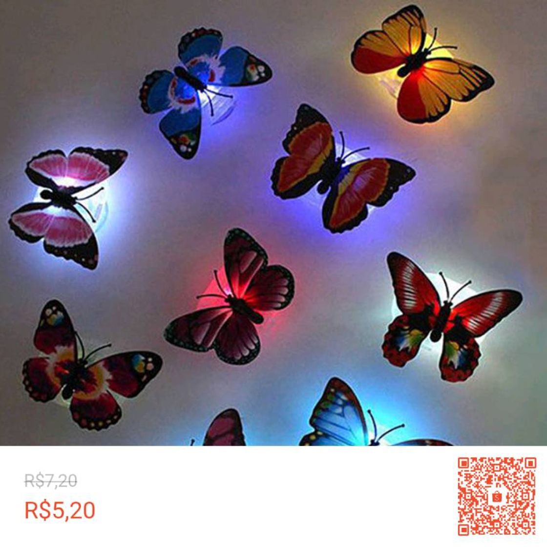 Moda Borboleta Colorida Led Night Light🦋💜