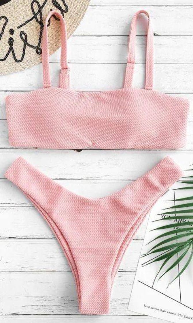 Fashion ZAFUL Bikini de corte alto para mujer con lazo