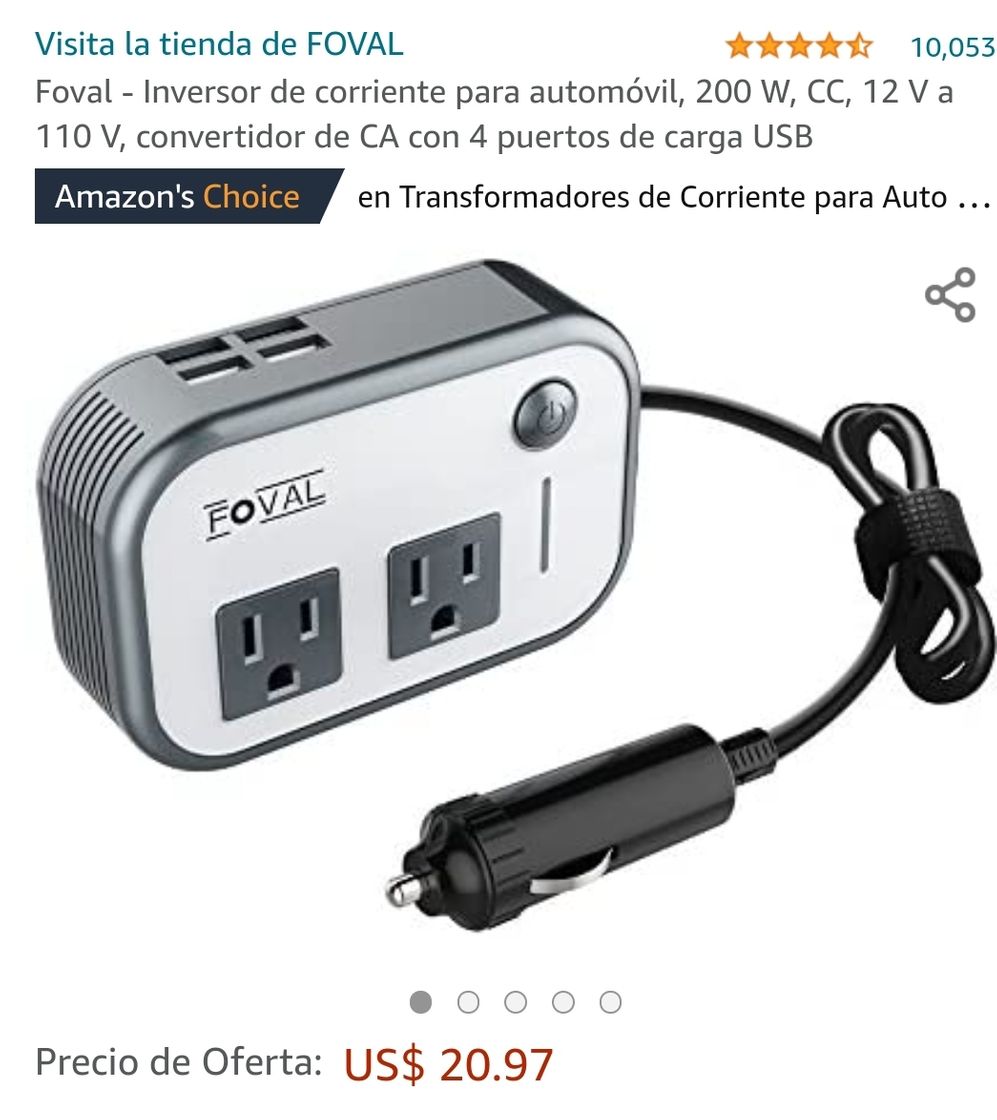 Moda Foval - Inversor de corriente para automóvil

