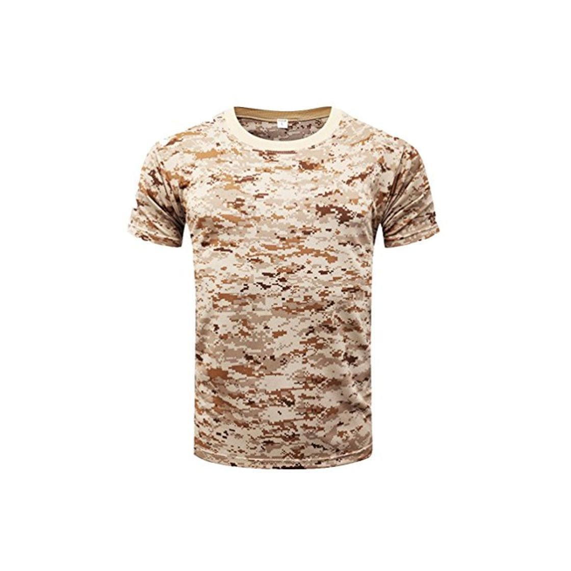 Fashion Hombre Verano Casual Camisetas Camufladas Tecnicas Manga Corta Secado Rápido Aire Libre Remeras Dry Fit Transpirables T Shirt Training Top Desierto Digital M