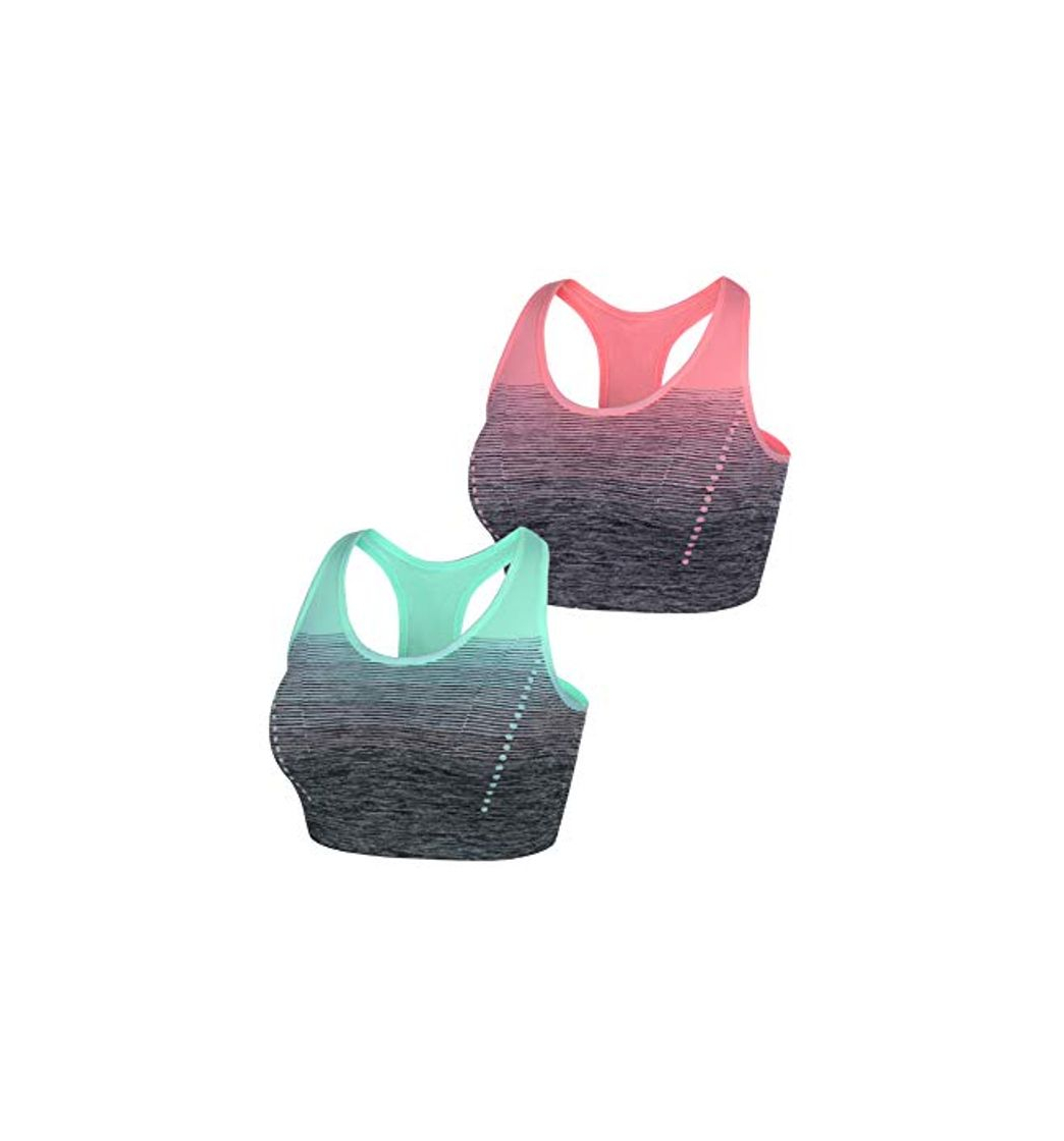 Social Sykooria Sujetador de Entrenamiento para Mujer Sujetador Deportivo Acolchado Deportivo de Alto Impacto sin Tirantes con Espalda Descubierta Crop Top para Gimnasio Yoga Running
