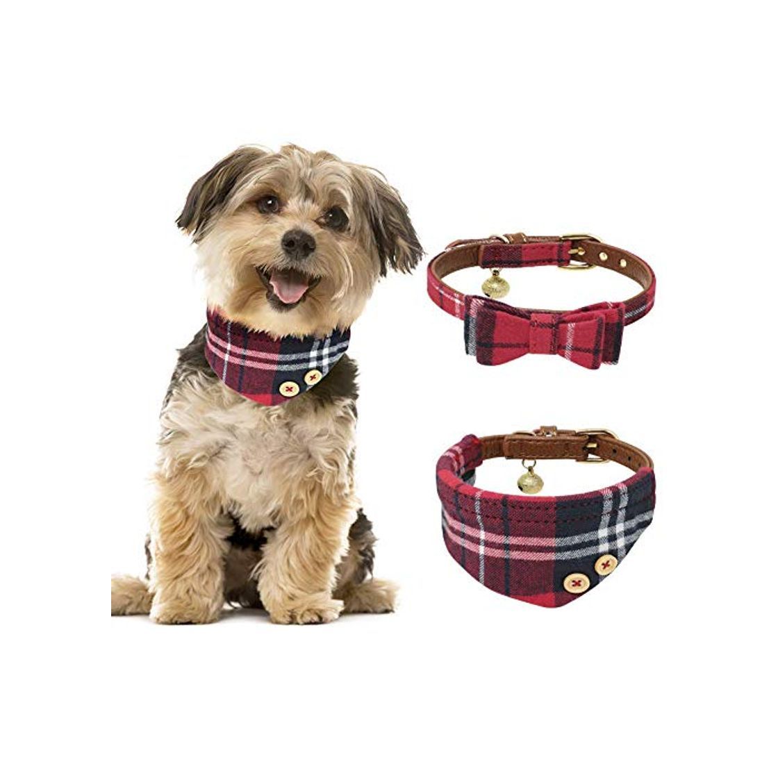 Products Tacobear 2 Pieza Collar Perro Pequeño Collares para Perros Cuero Collares para