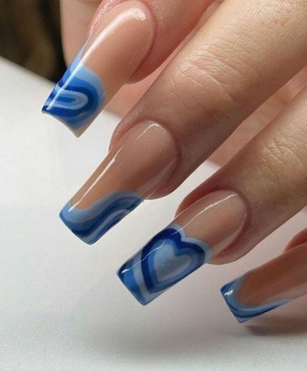 Nails heart blue 🌦💙
