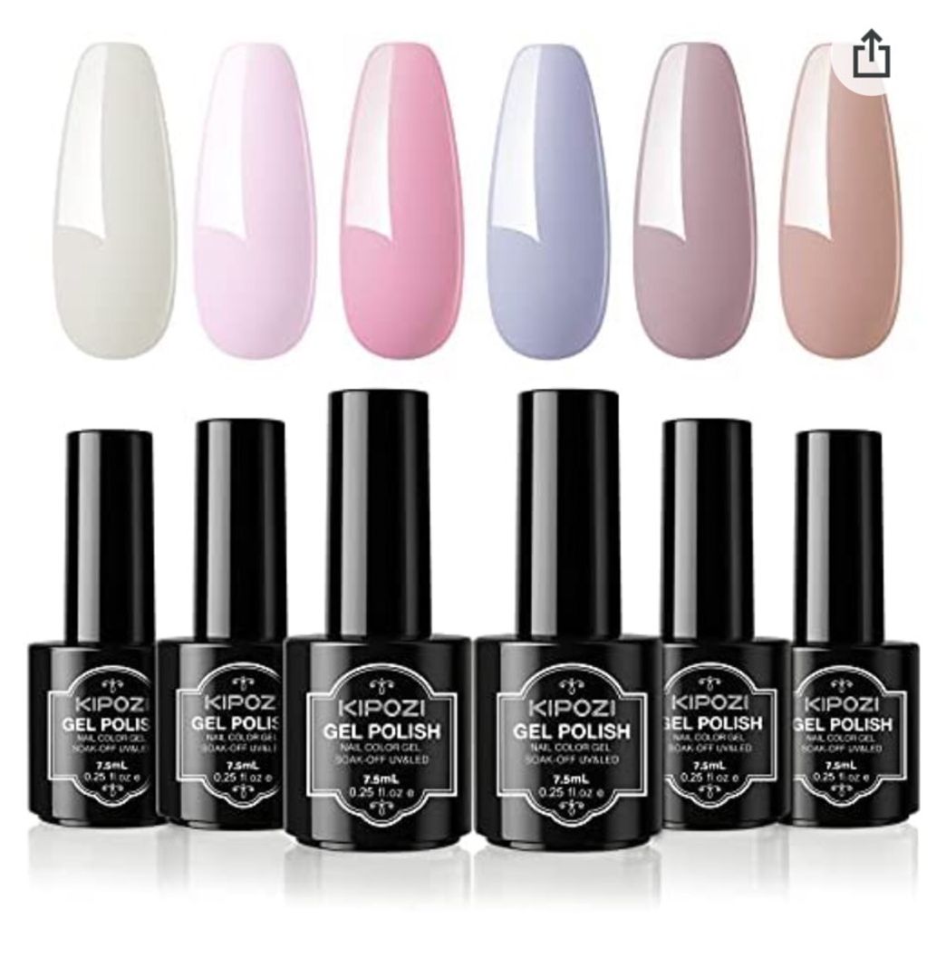 Social Kit De Esmalte De Uñas En Gel De 6 Colores De Gran Capacidad