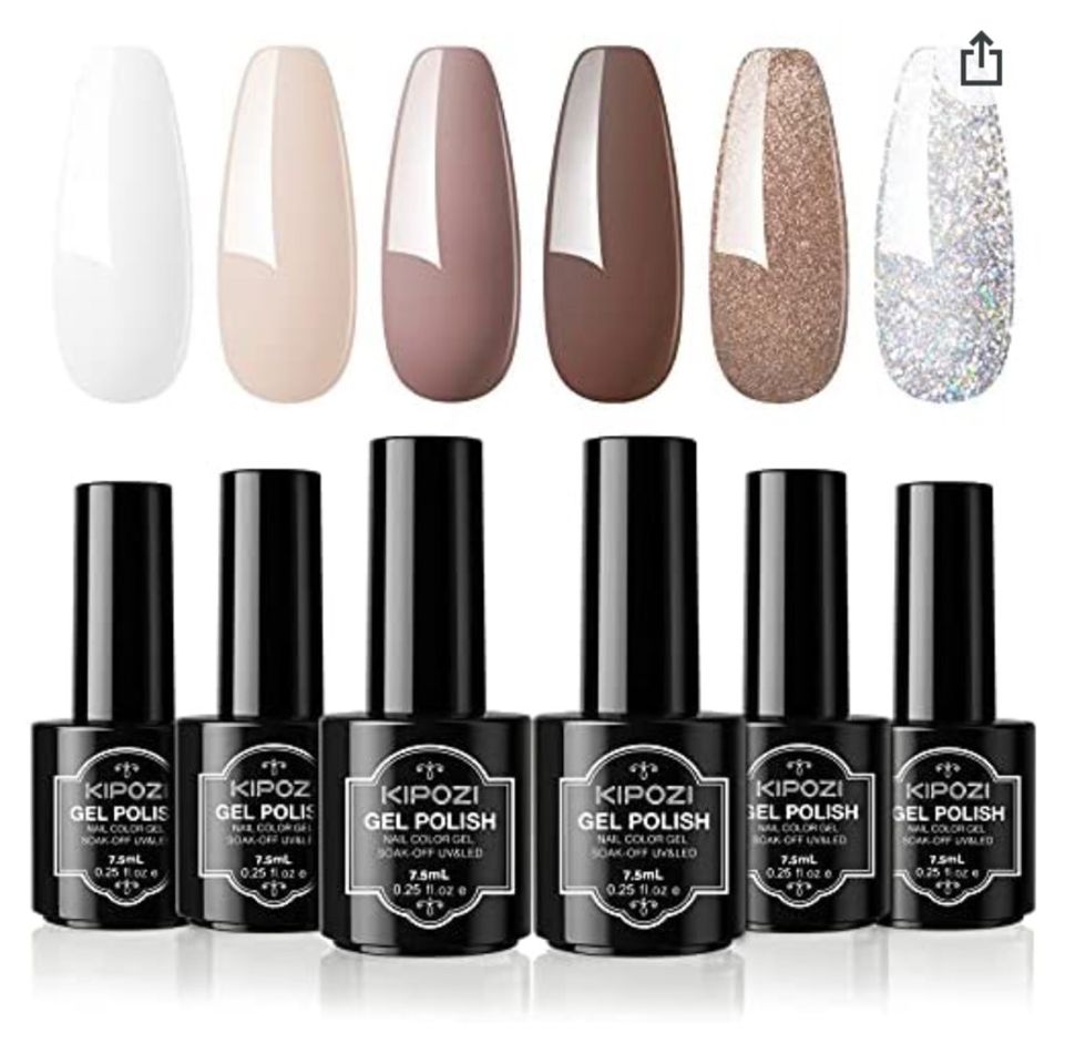 Social Kit De Esmalte De Uñas En Gel De 6 Colores De Gran Capacidad