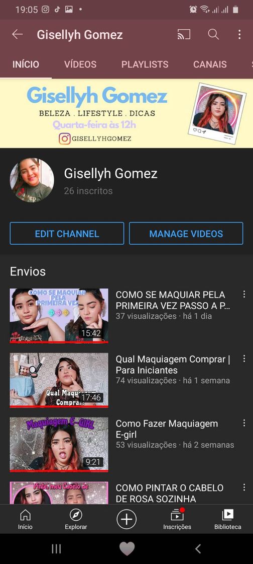 Moda Meu Canal no YouTube: "GISELLYH GOMEZ"