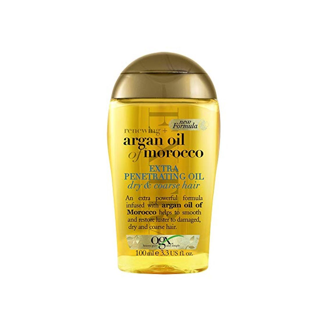 Social OGX Aceite de Argán de Marruecos, Extra Strength aceite penetrante, cabello dañado,