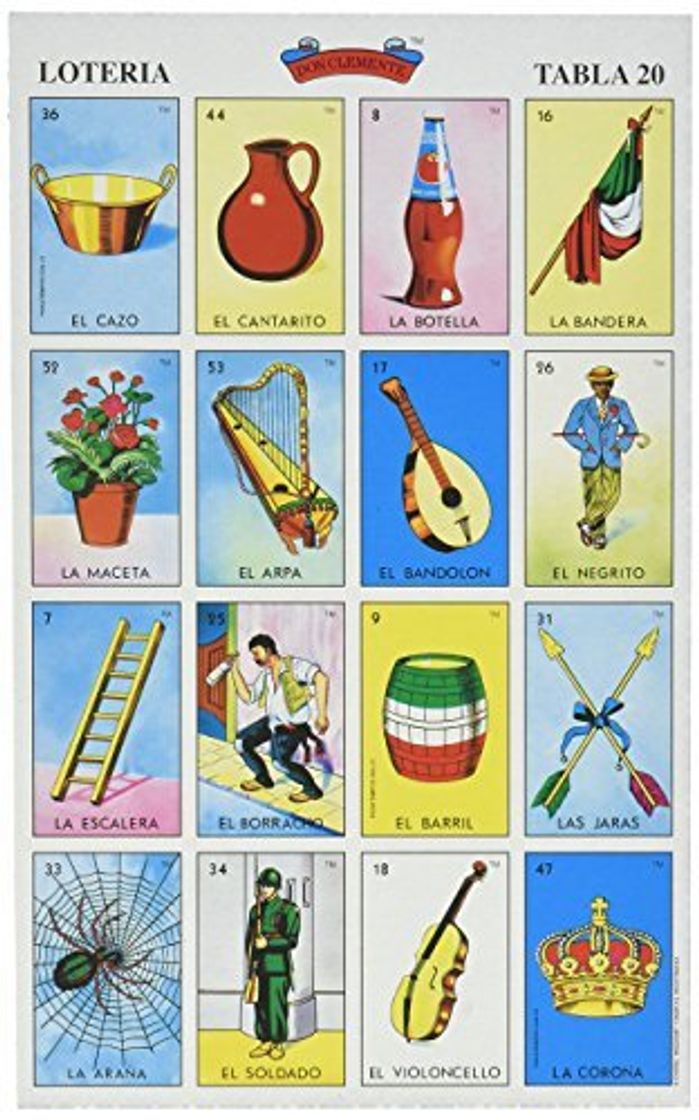 Productos Autentica LOTERIA Mexican Bingo Set 20 Tablets Colorful and Educational! by Natorytian