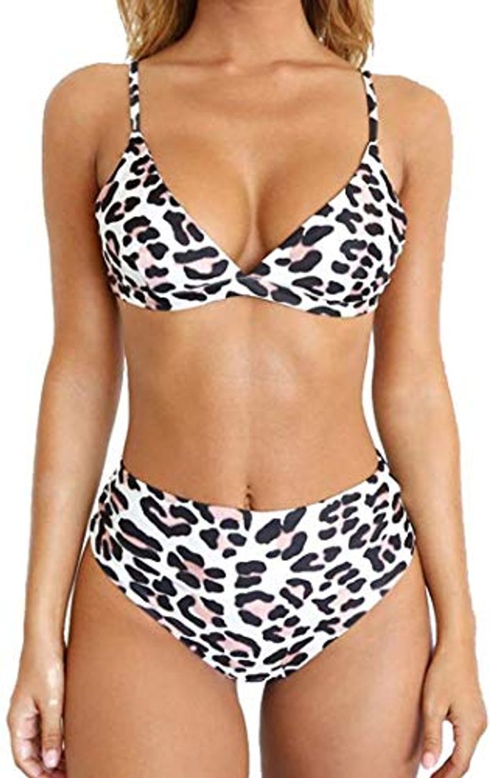 Social Meizas Traje de baño Bikini Estampado, Traje de baño Retro de Cintura
