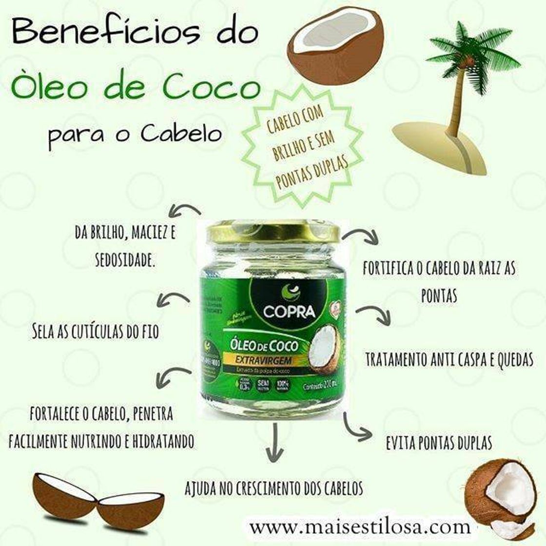 Moda Benefícios do óleo de coco!