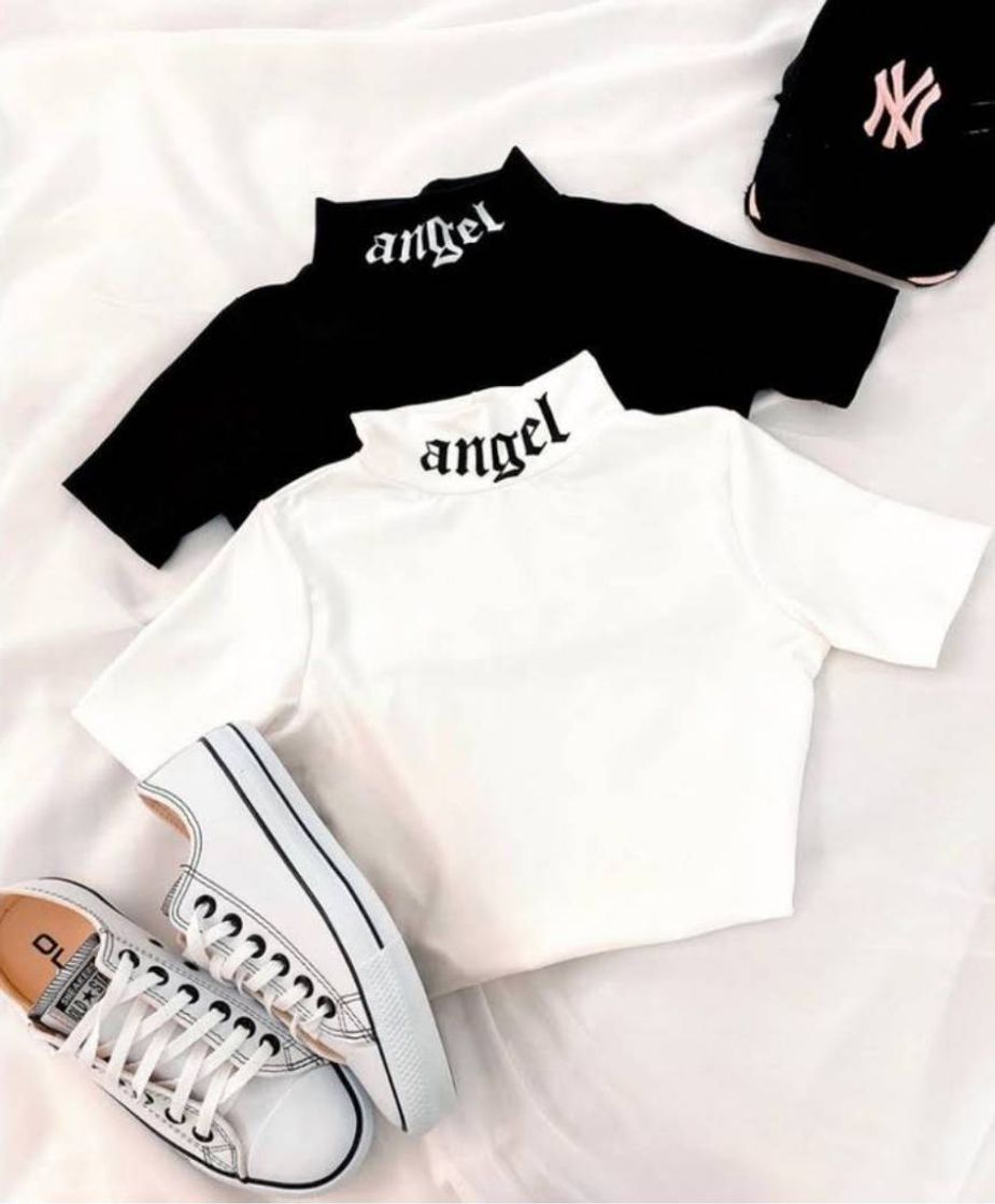 Moda Cropped gola alta Angel