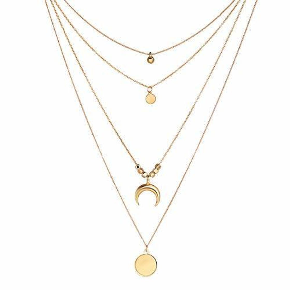 Social Larga Borla Luna Collares y Colgantes de múltiples Capas para Las Mujeres