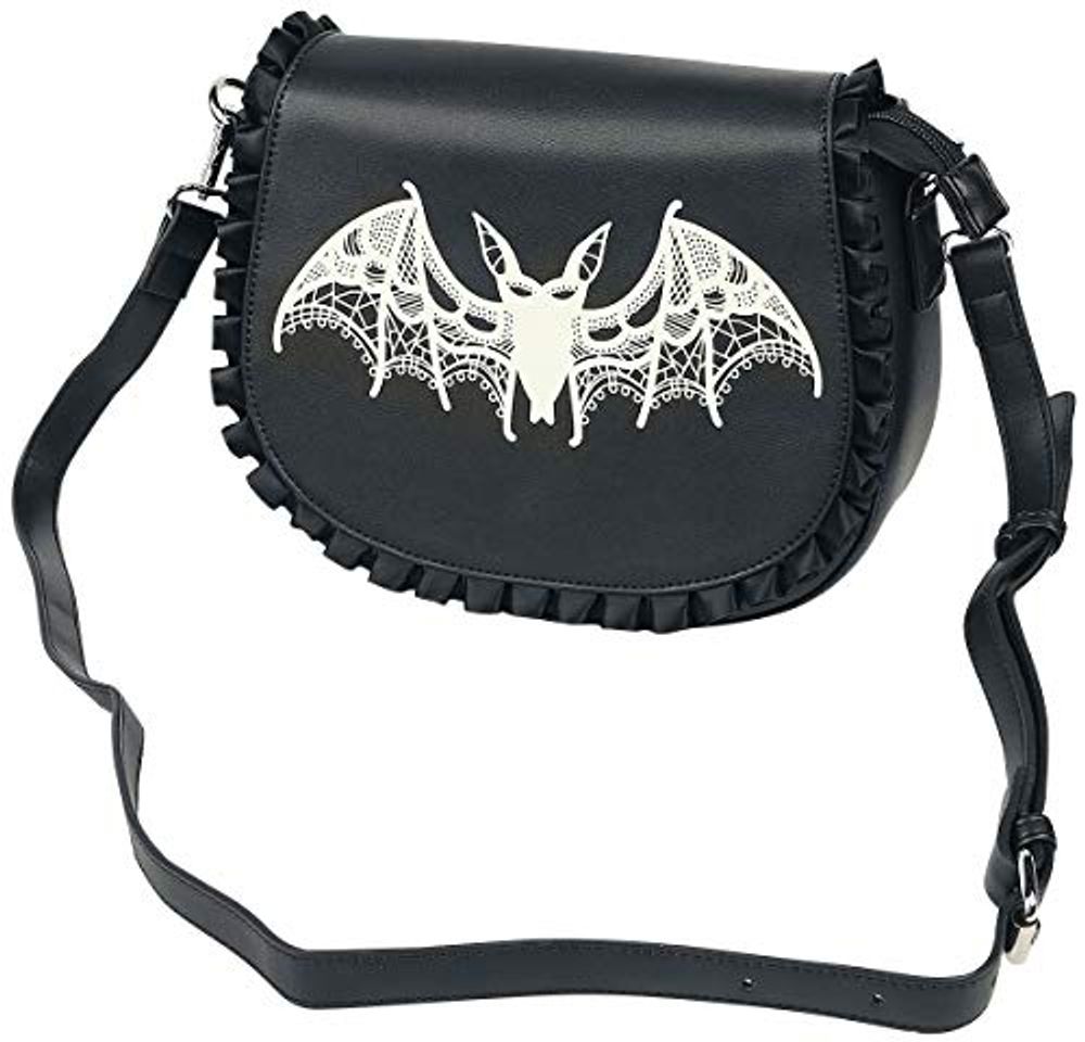 Moda Banned Alternative Dragon Nymph Mujer Bolsa de Mano Negro-Blanco