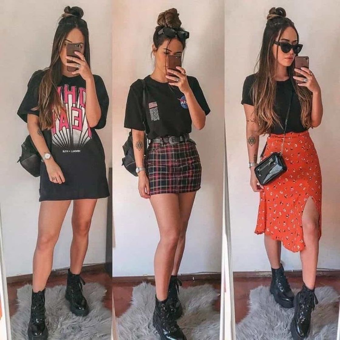 Moda Look de primavera/verão com coturno