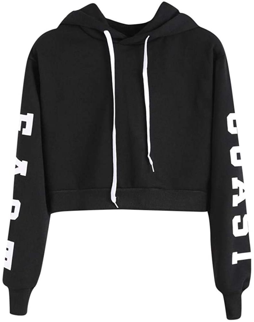 Moda Mujer Casual Sudaderas Rayas Arcoiris Cortas Adolescentes Chicas Manga Larga Tumblr Patchwork