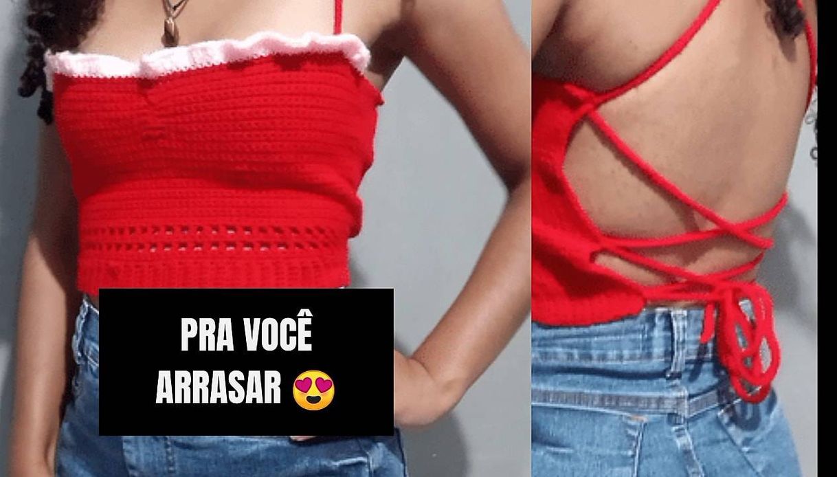 Moda Vídeo crochet cropped