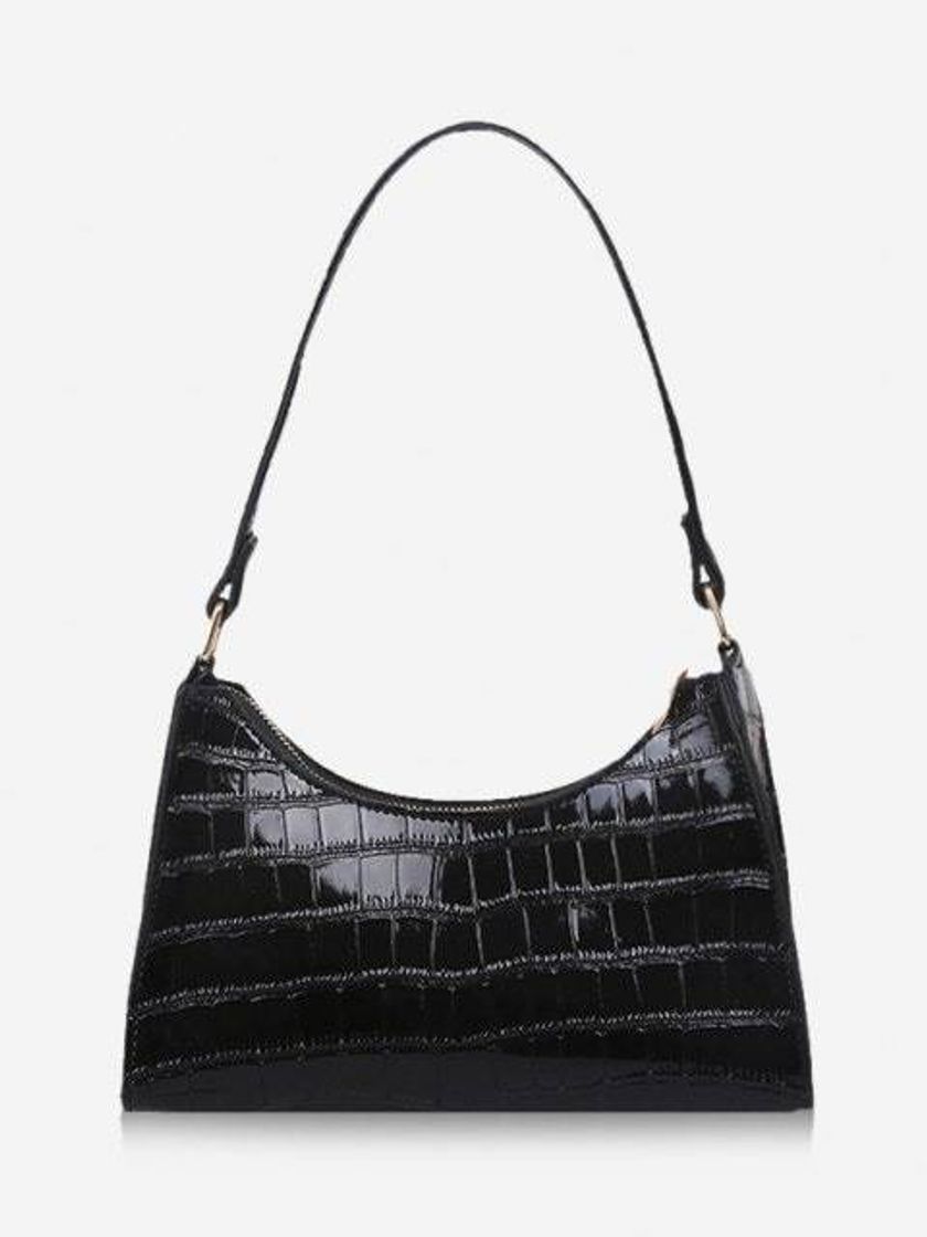 Social Bolsa De Ombro Texturizada Em Couro Com Faux