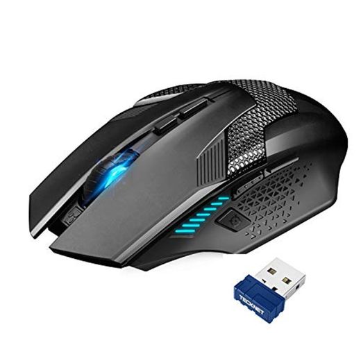 TECKNET Ratón Gaming Inalámbrico 2.4G Ratón Óptico Gaming Mouse Profesional para Gaming